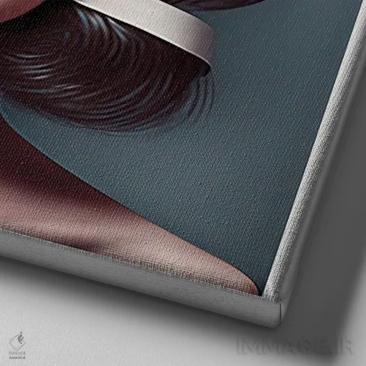 تابلو قفس روبانی ۲۰ اثر هیوگو والنتاین - نمای نزدیک بافت بوم