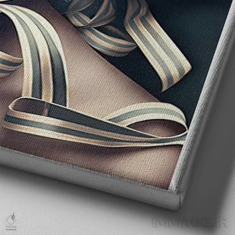 تابلو قفس روبانی ۱۷ اثر هیوگو والنتاین - نمای نزدیک بافت بوم