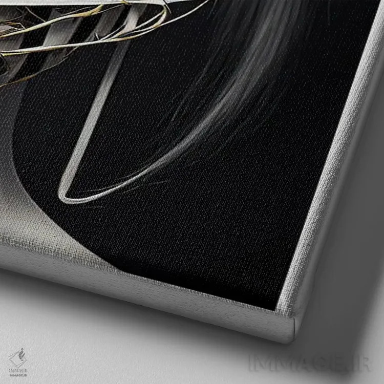 تابلو قفس روبانی ۶ اثر هیوگو والنتاین - نمای نزدیک بافت بوم