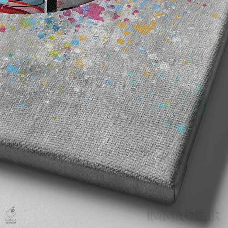 تابلو لبهای گرافیتی اثر هدر گری - نمای نزدیک بافت بوم