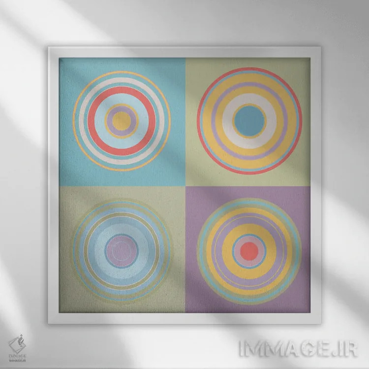 تابلو ماندالاهای رضایت اثر هیوگو والنتاین - نمای قابدار سفید