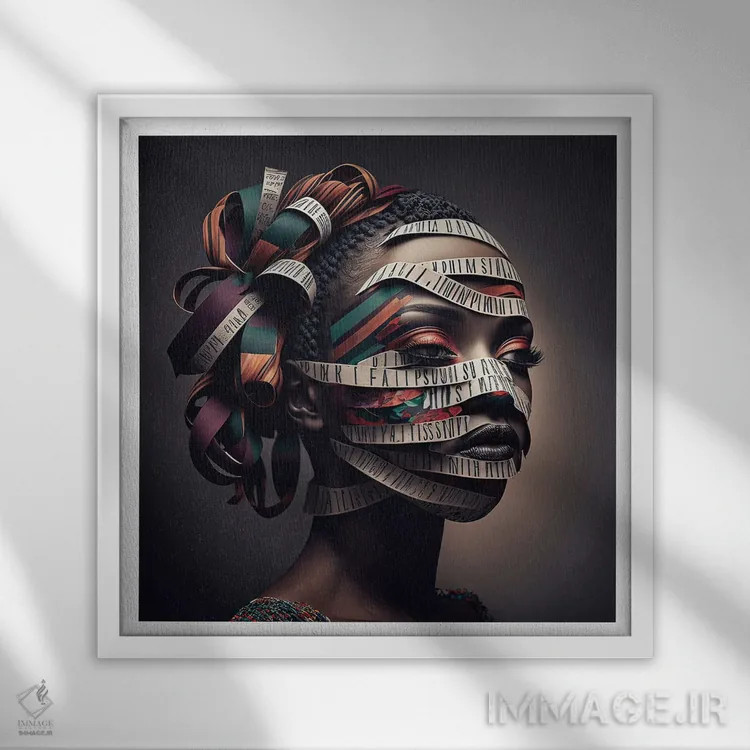 تابلو قفس روبانی ۱۵ اثر هیوگو والنتاین - نمای قابدار سفید