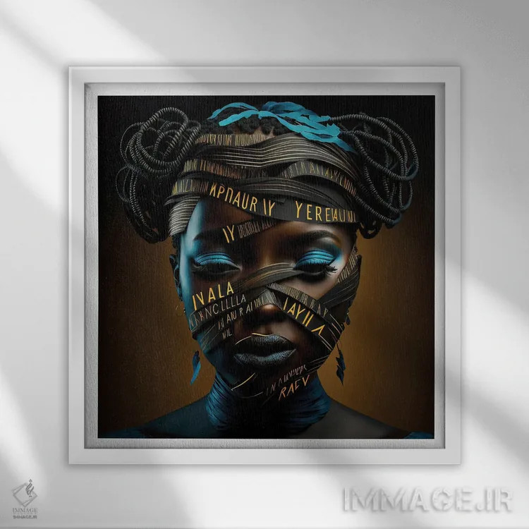 تابلو قفس روبانی ۵ اثر هیوگو والنتاین - نمای قابدار سفید