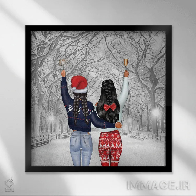 تابلو دوستان همیشگی اثر هدر گری - نمای قابدار مشکی