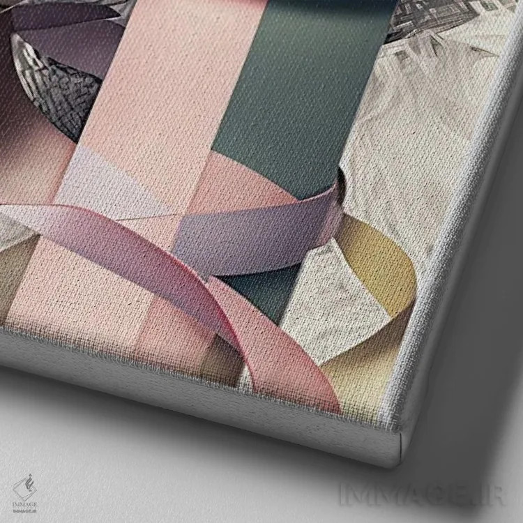 تابلو قفس روبانی ۱۴ اثر هیوگو والنتاین - نمای نزدیک بافت بوم