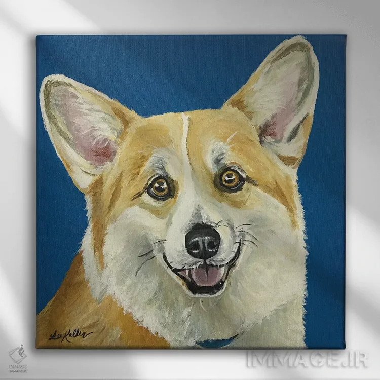 تابلو لیز کورگی اثر هیپی هاوند استودیوز (استودیو هنری) - نمای روبهرو روی دیوار