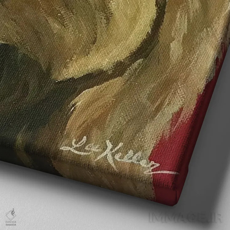 تابلو نیکی گلدندودل اثر هیپی هاوند استودیوز (استودیو هنری) - نمای نزدیک بافت بوم