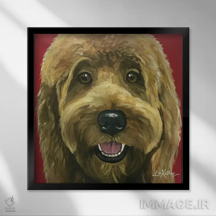 تابلو نیکی گلدندودل اثر هیپی هاوند استودیوز (استودیو هنری) - نمای قابدار مشکی