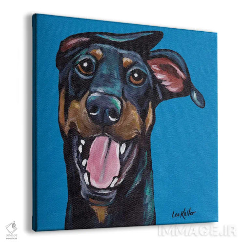 تابلو دابرمن بامزه اثر هیپی هاوند استودیوز (استودیو هنری) - نمای پرسپکتیو محصول