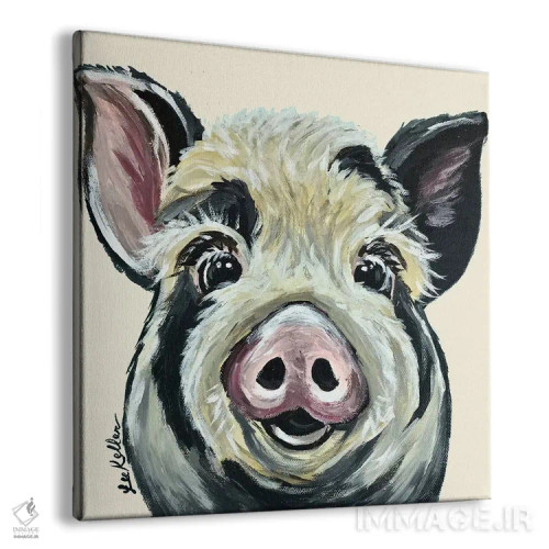 تابلو سارج خوک روی کرم اثر هیپی هاوند استودیوز (استودیو هنری) - نمای پرسپکتیو محصول