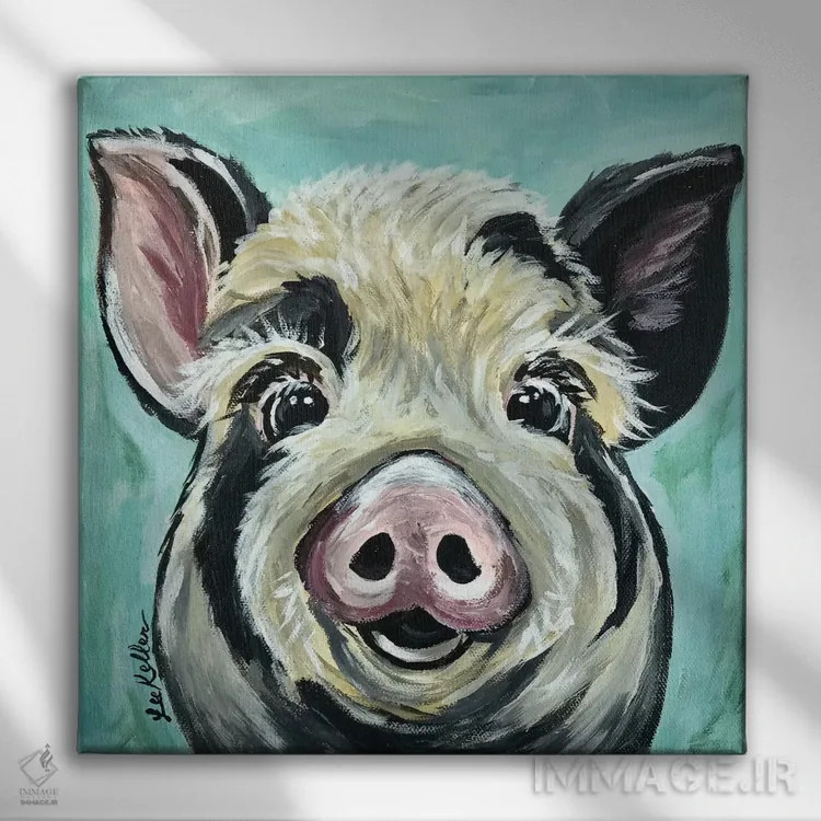 تابلو سارج خوک اثر هیپی هاوند استودیوز (استودیو هنری) - نمای روبهرو روی دیوار