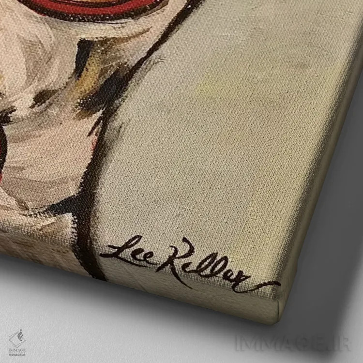 تابلو چیواوا با عینک اثر هیپی هاوند استودیوز (استودیو هنری) - نمای نزدیک بافت بوم