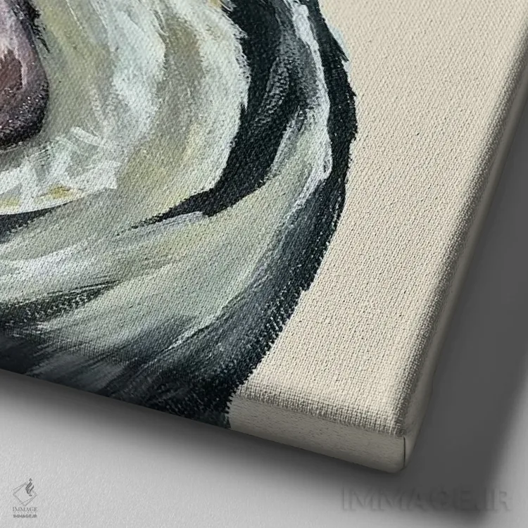 تابلو سارج خوک روی کرم اثر هیپی هاوند استودیوز (استودیو هنری) - نمای نزدیک بافت بوم