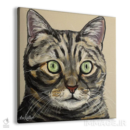 تابلو گربه تابی برنزه اثر هیپی هاوند استودیوز (استودیو هنری) - نمای پرسپکتیو محصول