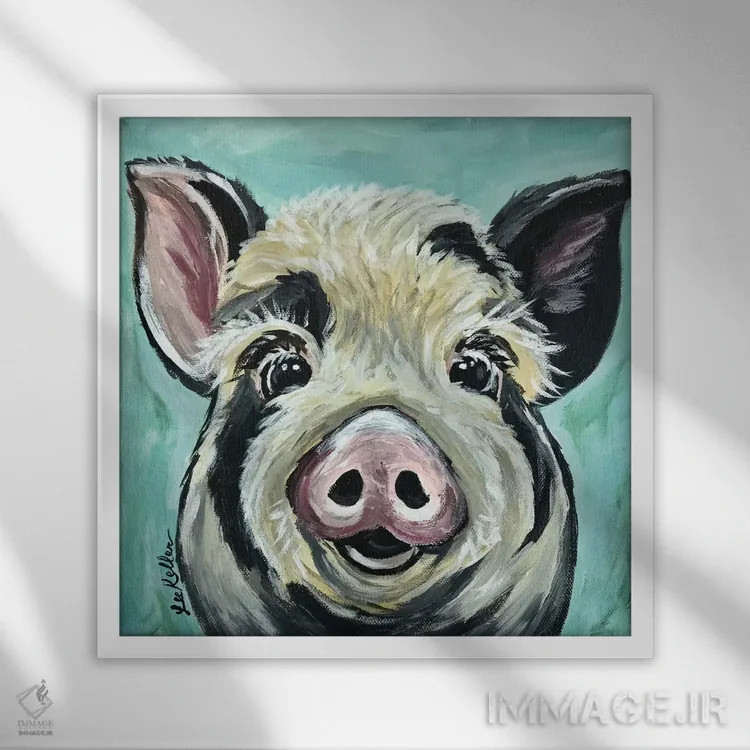 تابلو سارج خوک اثر هیپی هاوند استودیوز (استودیو هنری) - نمای قابدار سفید