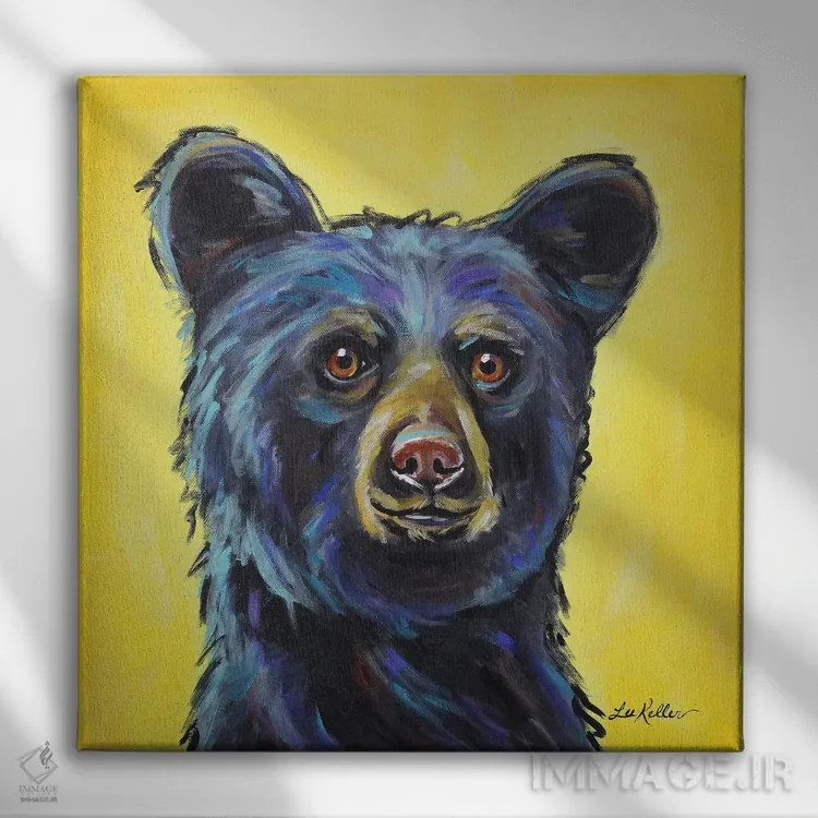 تابلو خرس اثر هیپی هاوند استودیوز (استودیو هنری) - نمای روبهرو روی دیوار