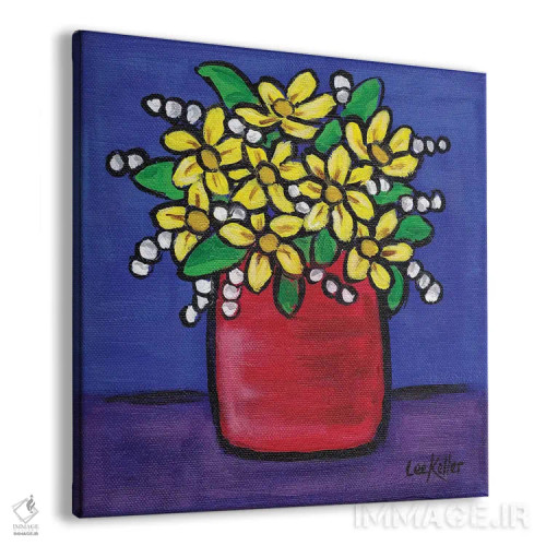 تابلو گل در گلدان سرمهای ۲ اثر هیپی هاوند استودیوز (استودیو هنری) - نمای پرسپکتیو محصول