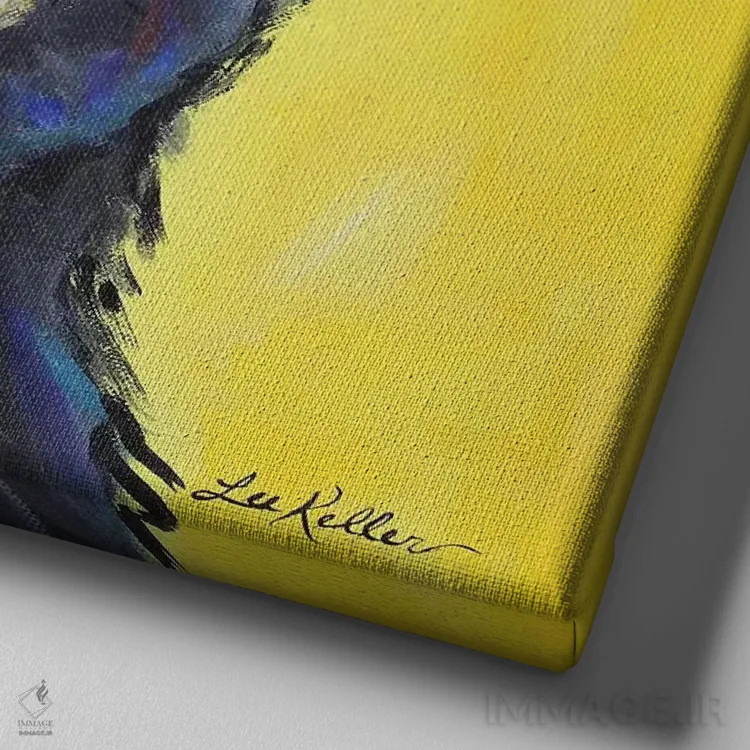 تابلو خرس اثر هیپی هاوند استودیوز (استودیو هنری) - نمای نزدیک بافت بوم