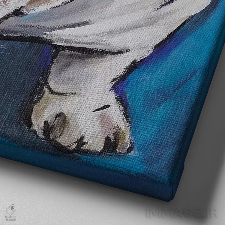 تابلو بولداگ انگلیسی اثر هیپی هاوند استودیوز (استودیو هنری) - نمای نزدیک بافت بوم