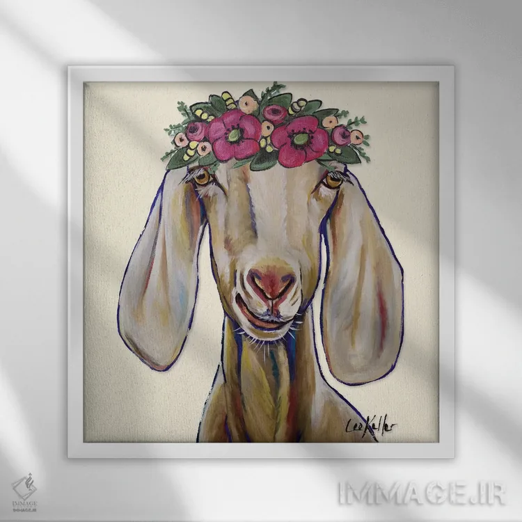 تابلو بز اثر هیپی هاوند استودیوز (استودیو هنری) - نمای قابدار سفید