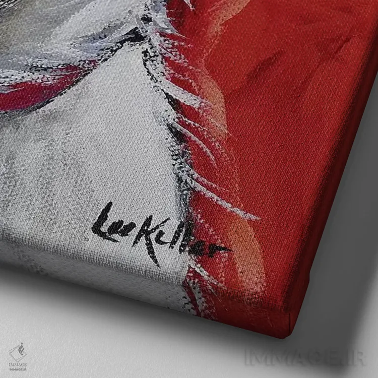 تابلو جک راسل (نژاد سگ) اثر هیپی هاوند استودیوز (استودیو هنری) - نمای نزدیک بافت بوم