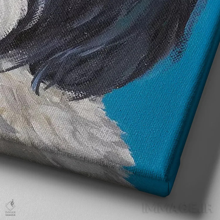 تابلو میکس مالتیز و شیتزو اثر هیپی هاوند استودیوز (استودیو هنری) - نمای نزدیک بافت بوم