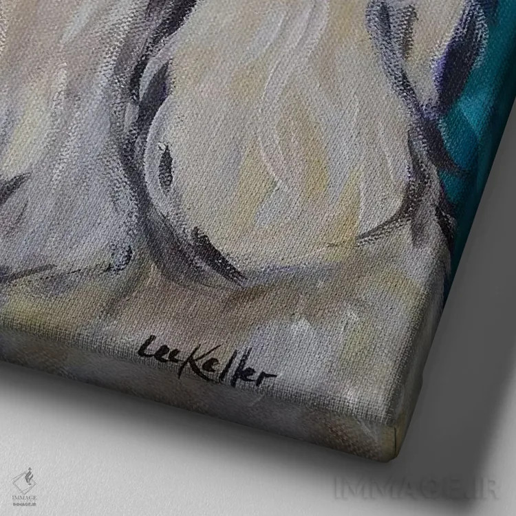 تابلو گوسفند سگ انگلیسی قدیمی اثر هیپی هاوند استودیوز (استودیو هنری) - نمای نزدیک بافت بوم