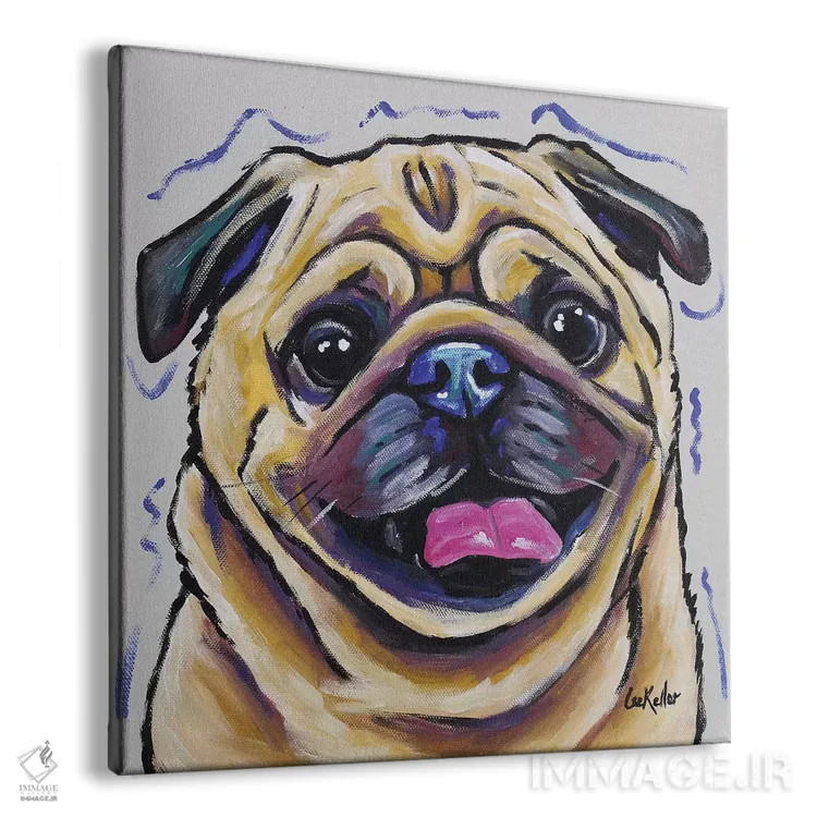 تابلو پاگ (نژاد سگ) اثر هیپی هاوند استودیوز (استودیو هنری) - نمای پرسپکتیو محصول