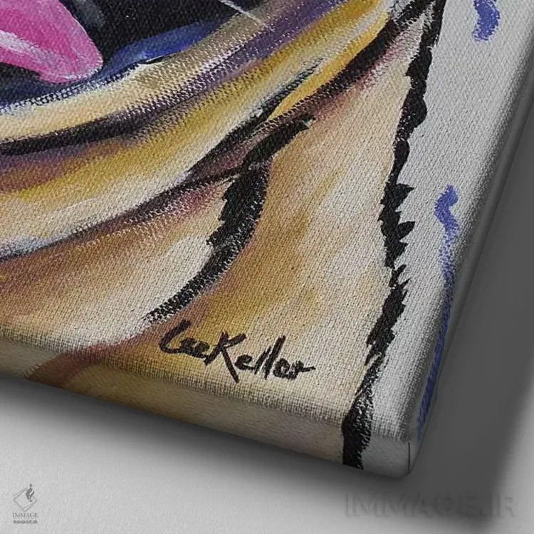 تابلو پاگ (نژاد سگ) اثر هیپی هاوند استودیوز (استودیو هنری) - نمای نزدیک بافت بوم