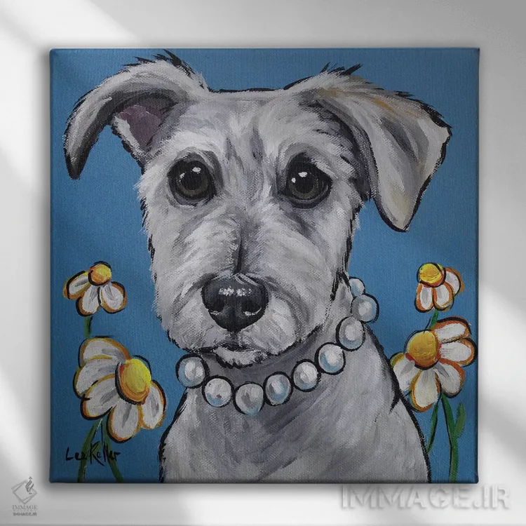 تابلو اشناوزر (نژاد سگ) اثر هیپی هاوند استودیوز (استودیو هنری) - نمای روبهرو روی دیوار