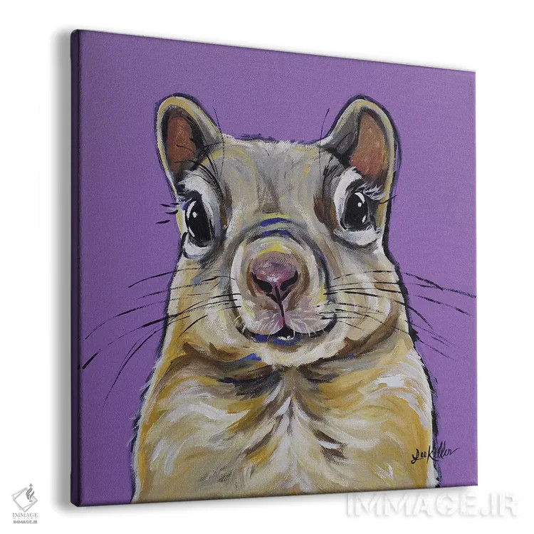 تابلو نقاشی سنجاب روی اسطوخودوس اثر هیپی هاوند استودیوز (استودیو هنری) - نمای پرسپکتیو محصول