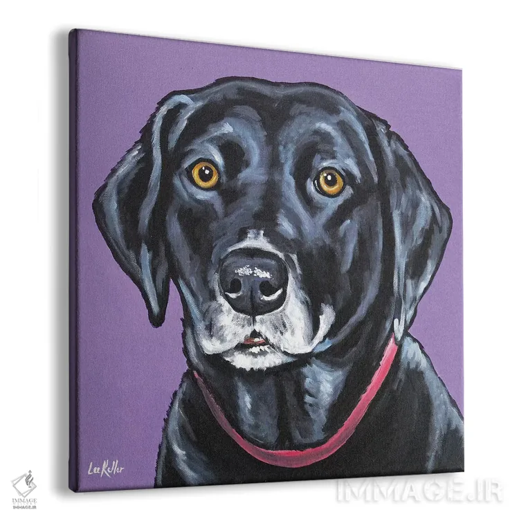 تابلو لابرادور سیاه اثر هیپی هاوند استودیوز (استودیو هنری) - نمای پرسپکتیو محصول