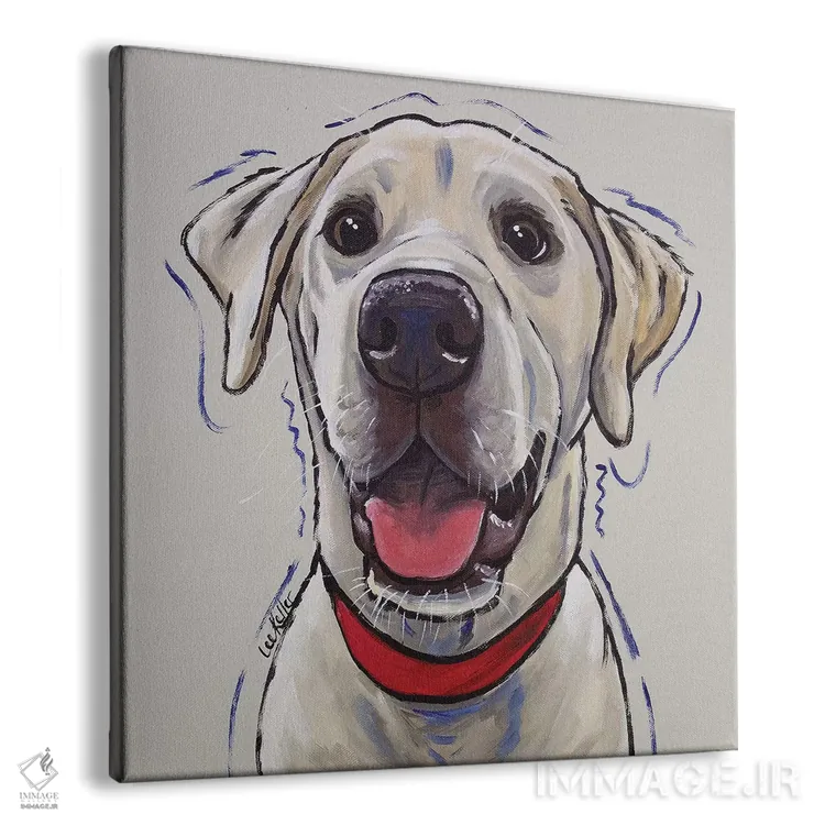 تابلو لابرادور زرد اثر هیپی هاوند استودیوز (استودیو هنری) - نمای پرسپکتیو محصول