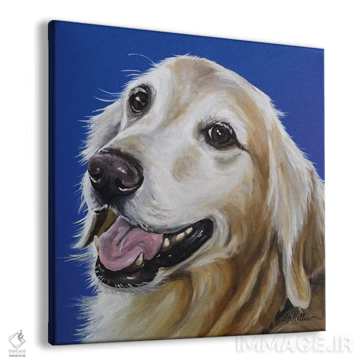 تابلو گلدن رتریور (سگ نژاد) اثر هیپی هاوند استودیوز (استودیو هنری) - نمای پرسپکتیو محصول
