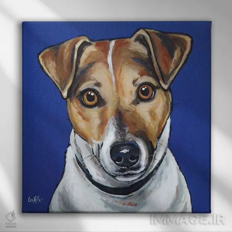 تابلو جک راسل (سگ نژاد) اثر هیپی هاوند استودیوز (استودیو هنری) - نمای روبهرو روی دیوار