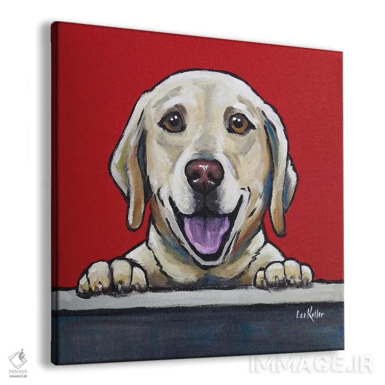 تابلو لابرادور زرد اثر هیپی هاوند استودیوز (استودیو هنری) - نمای پرسپکتیو محصول