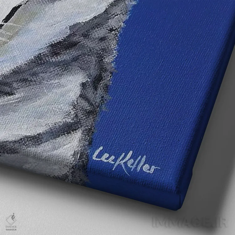 تابلو هاسکی (سگ نژاد) اثر هیپی هاوند استودیوز (استودیو هنری) - نمای نزدیک بافت بوم