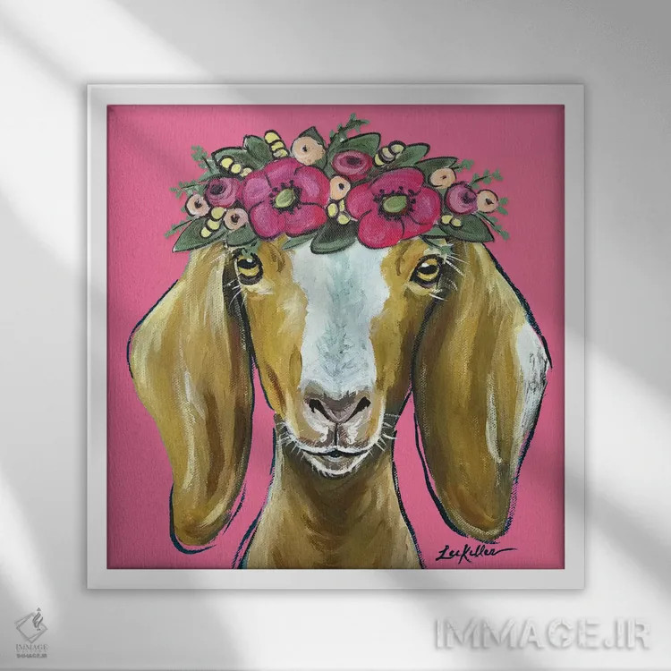 تابلو بز اثر هیپی هاوند استودیوز (استودیو هنری) - نمای قابدار سفید