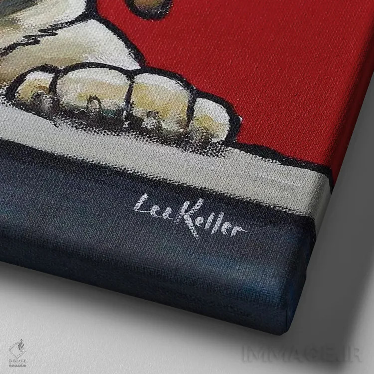 تابلو لابرادور زرد اثر هیپی هاوند استودیوز (استودیو هنری) - نمای نزدیک بافت بوم