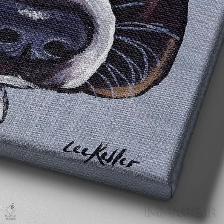 تابلو توله سگ بیگل اثر هیپی هاوند استودیوز (استودیو هنری) - نمای نزدیک بافت بوم