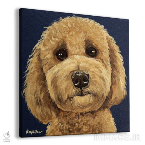 تابلو گلدندودل روی زمینه سرمهای I اثر هیپی هاوند استودیوز (استودیو هنری) - نمای پرسپکتیو محصول