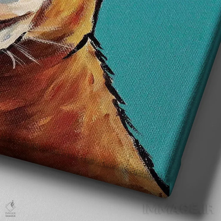 تابلو نقاشی بز داب اثر هیپی هاوند استودیوز (استودیو هنری) - نمای نزدیک بافت بوم