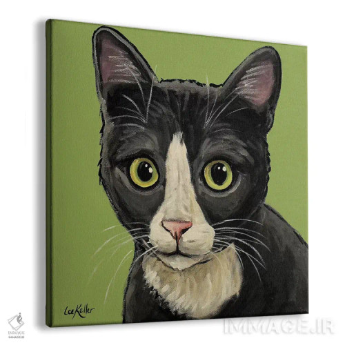 تابلو گربه تاکسیدوی خاکستری اثر هیپی هاوند استودیوز (استودیو هنری) - نمای پرسپکتیو محصول