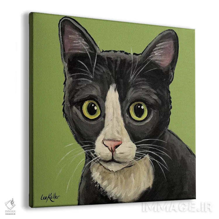 تابلو گربه تاکسیدوی خاکستری اثر هیپی هاوند استودیوز (استودیو هنری) - نمای پرسپکتیو محصول