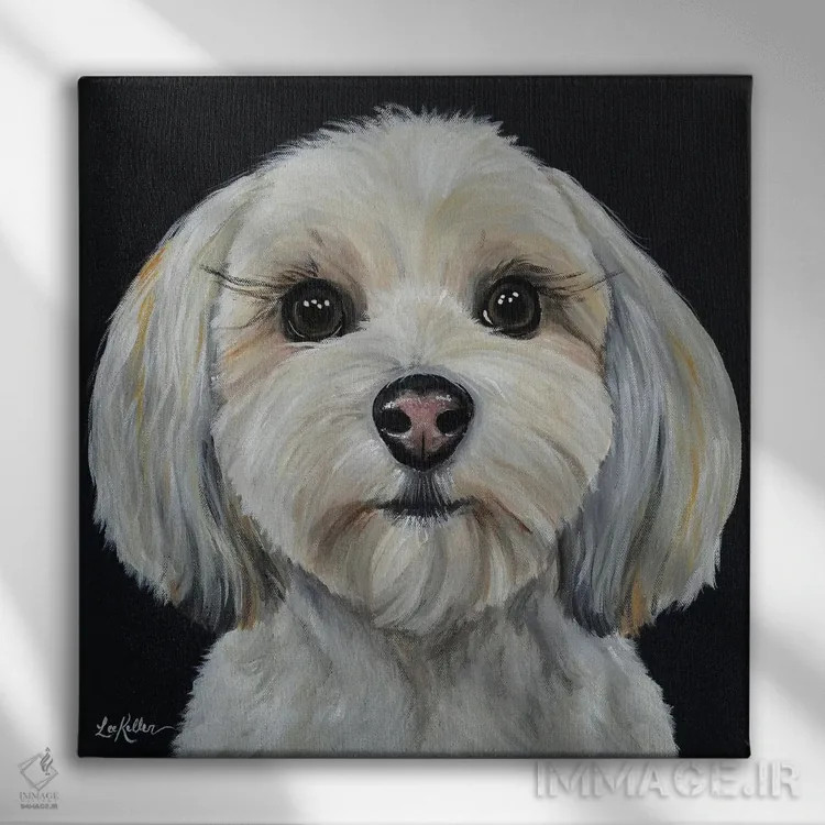 تابلو ساگان هاوانز روی زمینه مشکی اثر هیپی هاوند استودیوز (استودیو هنری) - نمای روبهرو روی دیوار