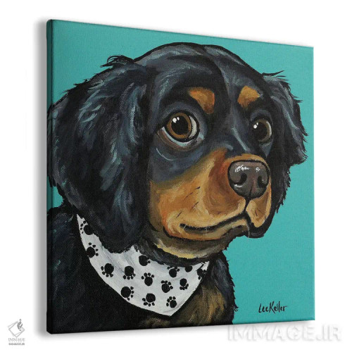 تابلو اسپانیل با دستمال گردن اثر هیپی هاوند استودیوز (استودیو هنری) - نمای پرسپکتیو محصول