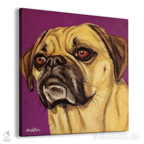 تابلو پاگل روی زمینه بنفش اثر هیپی هاوند استودیوز (استودیو هنری) - نمای پرسپکتیو محصول