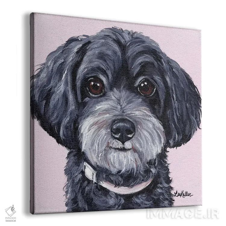 تابلو یورکیپو روی زمینه صورتی اثر هیپی هاوند استودیوز (استودیو هنری) - نمای پرسپکتیو محصول