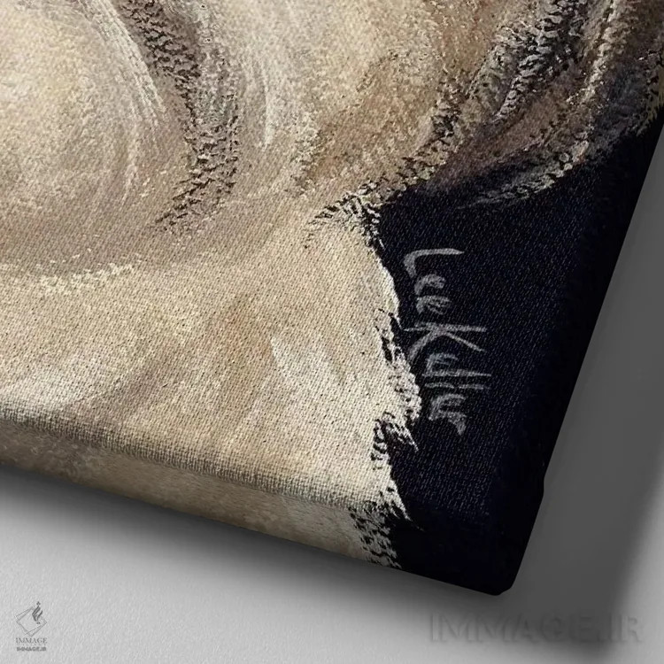 تابلو شیهتزو روی زمینه مشکی I اثر هیپی هاوند استودیوز (استودیو هنری) - نمای نزدیک بافت بوم