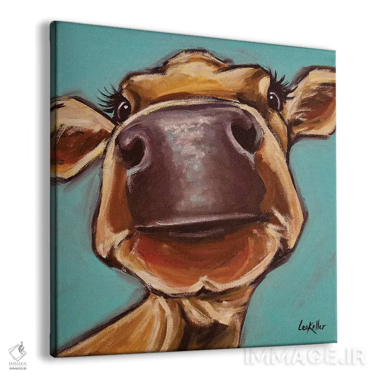 تابلو نمای نزدیک گاو اثر هیپی هاوند استودیوز (استودیو هنری) - نمای پرسپکتیو محصول